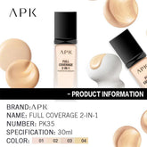 APK Full Coverage 2-in-1 Foundation & Concealer – Flawless, All-Day Coverage